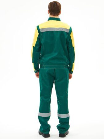 Костюм Сфера-2 (куртка+п/к) зеленый с желтым РАСПРОДАЖА = 2660