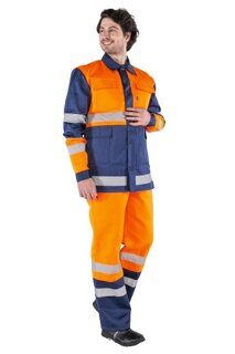 Костюм Дорожник (куртка+п/к) оранжевый с синим